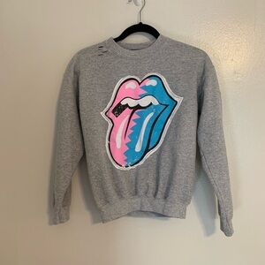 Sojara Rolling Stones Patch Crewneck Sweatshirt